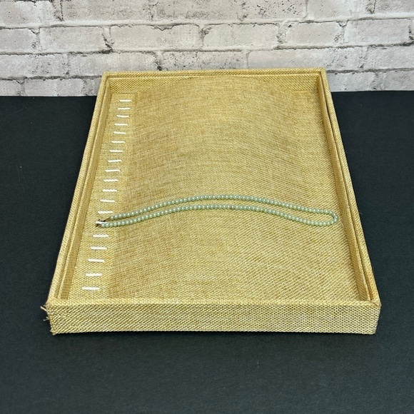 Jewelry Display Tray Organizer 20 Hooks for Necklaces Earrings Tan - Picture 8 of 15